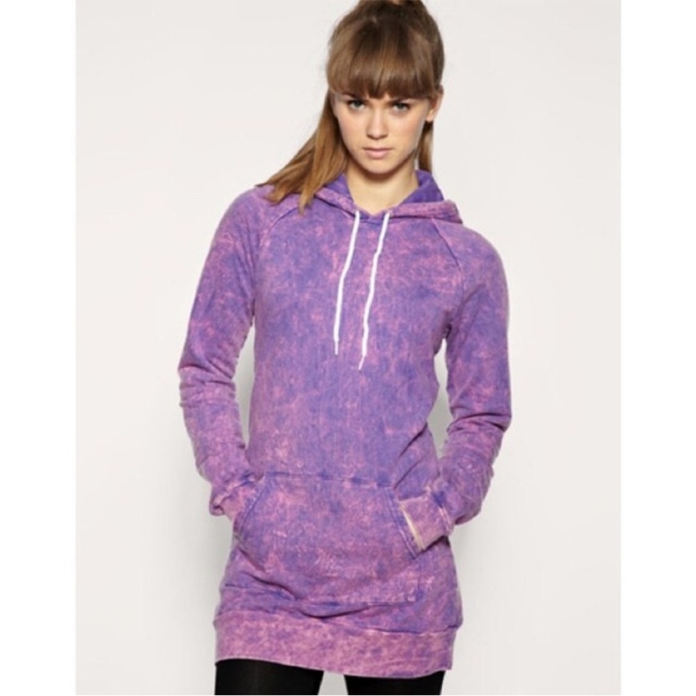 American Apparel Tie-Dye Purple Long Hoodie